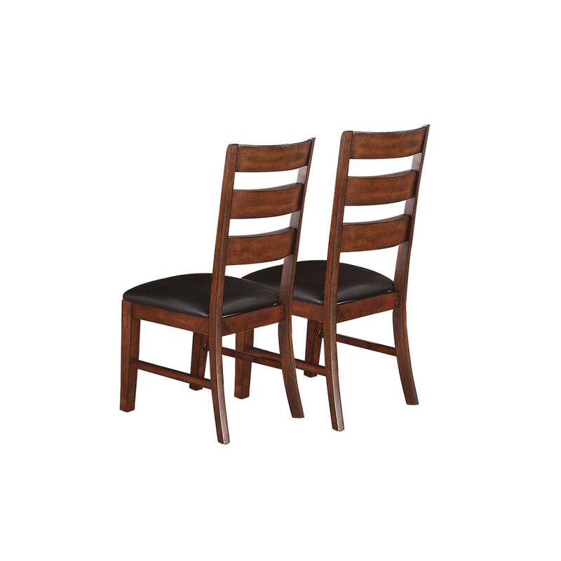 Streamdale Sara Ladder Back Dining Side Chairs In Brown, Set Of 2