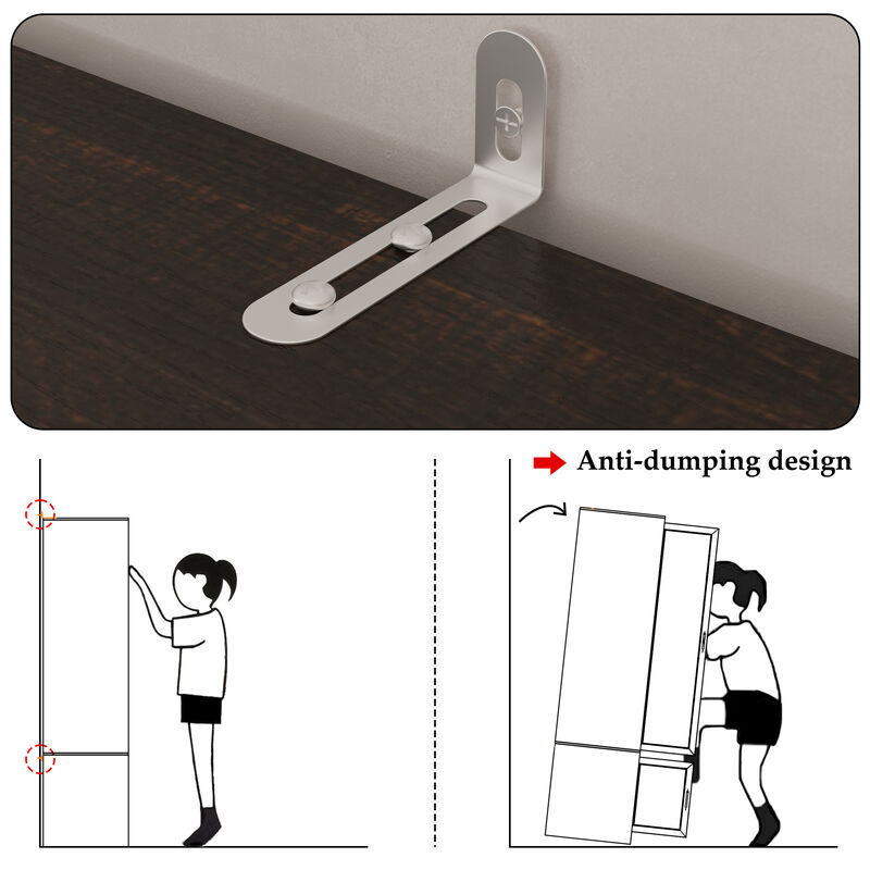 FUFU&GAGA 6-Door 2-Drawer Wardrobe with Black Metal Handles, Dark Brown Wood Grain Finish (62"W x 20.9"D x 79.7"H), Dark Brown