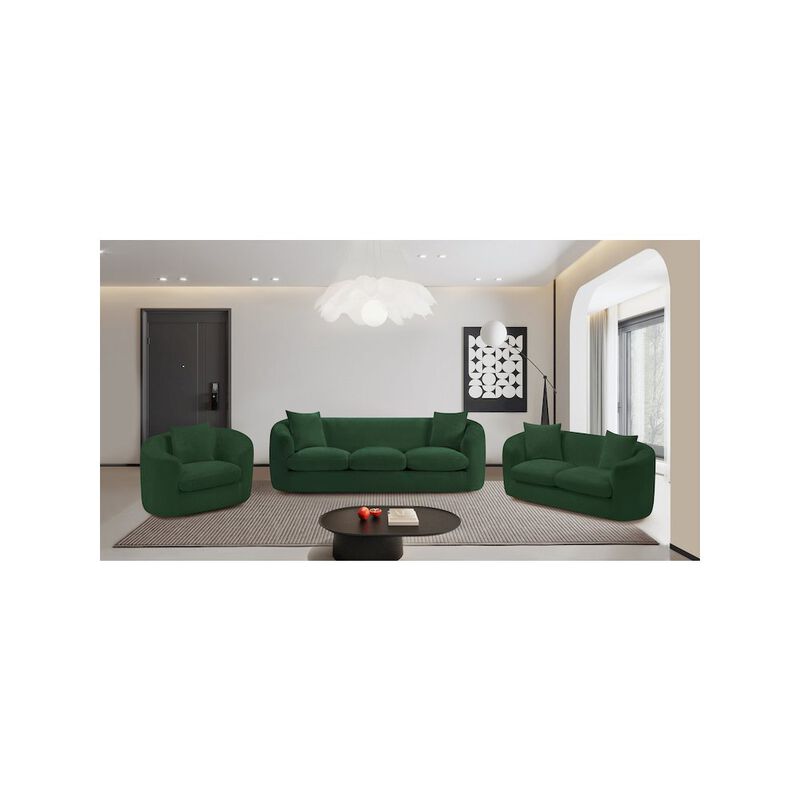 Meridian Furniture Penelope Green Chenille Fabric Sofa