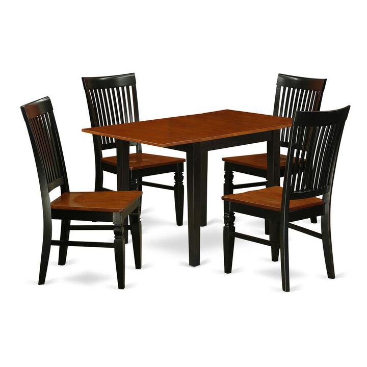 East West Furniture Dining Room Set Black & Cherry