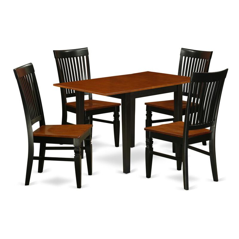 East West Furniture Dining Room Set Black & Cherry