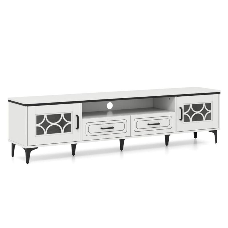 Hivvago Farmhouse TV Stand for TVs up to 80 Inch with 2 Drawers