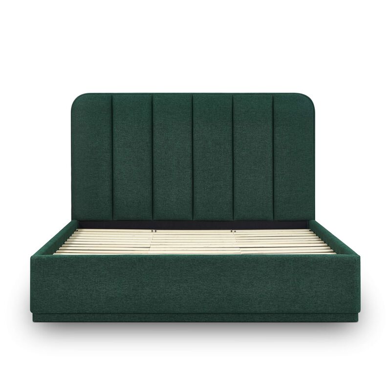 Parker Green Performance Velvet King Bed image number 1