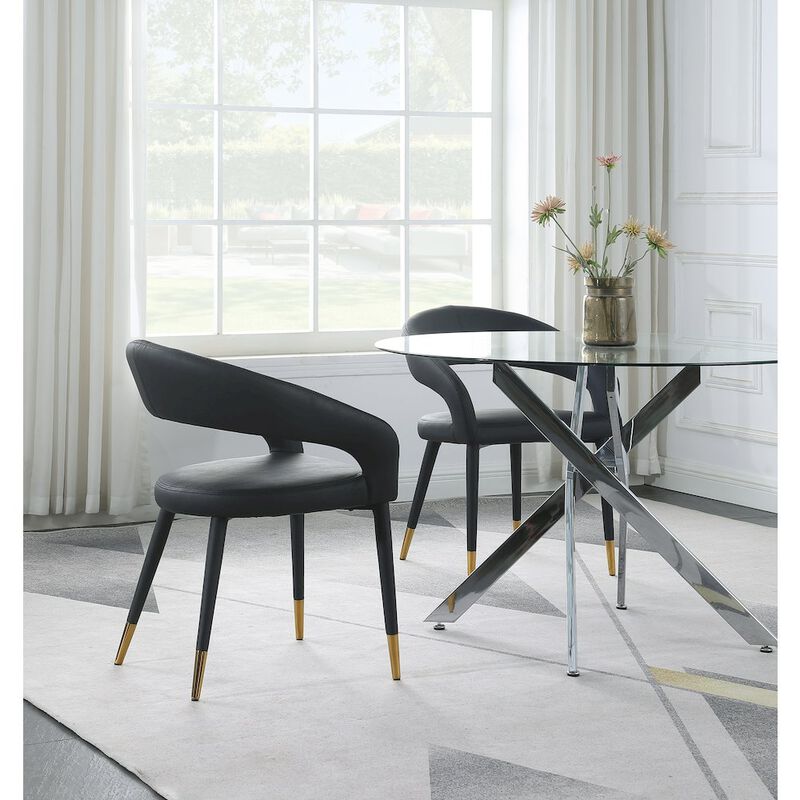 Meridian Furniture Destiny Black Vegan Leather Dining Chair