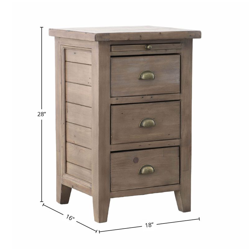 Irish Coast 3 Drawer Nightstand in Sand