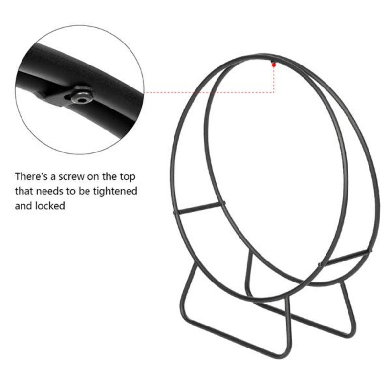 Iron Firewood Stand with Sand Pattern and Arrow Design for Indoor Outdoor