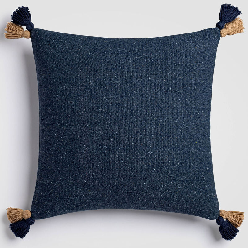 Bayside Tassel Blue & White Coastal Accent Pillow image number 0