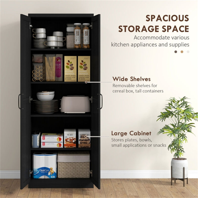 Multi-Purpose Kitchen Cabinet with Adjustable Shelves and Storage Drawers