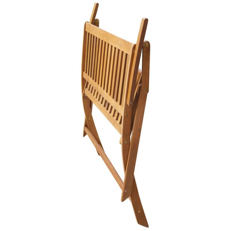 Jenny Outdoor Bench, 47 Inch, Brown Acacia Wood, Folding X Cross Legs - Benzara