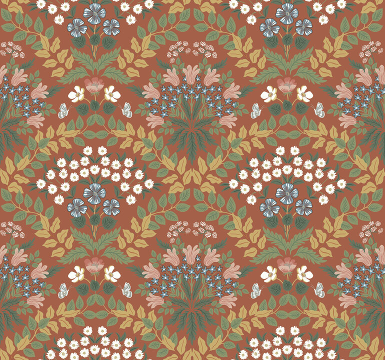Bramble Red & Green Wallpaper