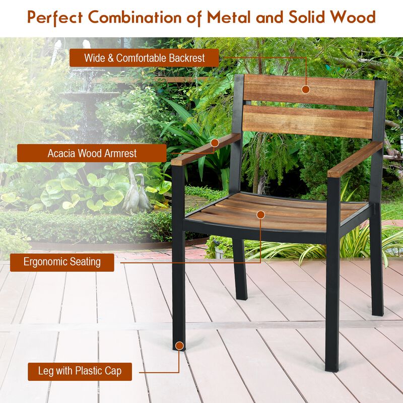 Patented 7 Pieces Patented Outdoor Patio Dining Table Set with Hole image number 7