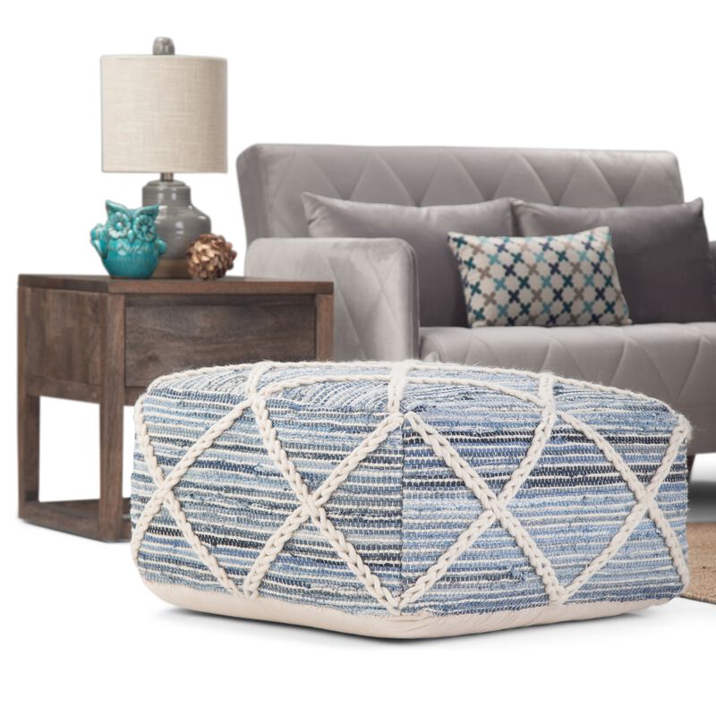 Simpli Home Cowan Square Pouf image number 1