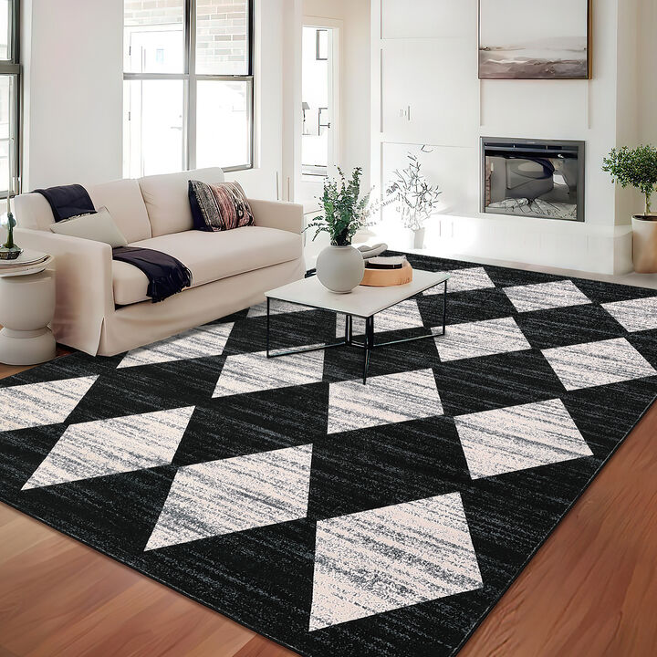 9X12 FT Living Room Rug Washable Area Rug for Bedroom Classroom Low Pile