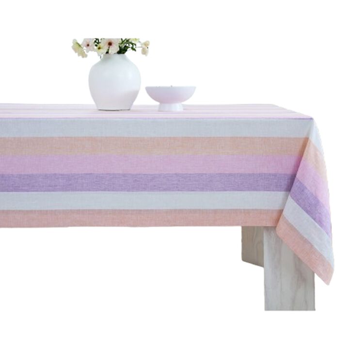 Solino Home 100% Pure Linen Tablecloth - Gelato Stripe