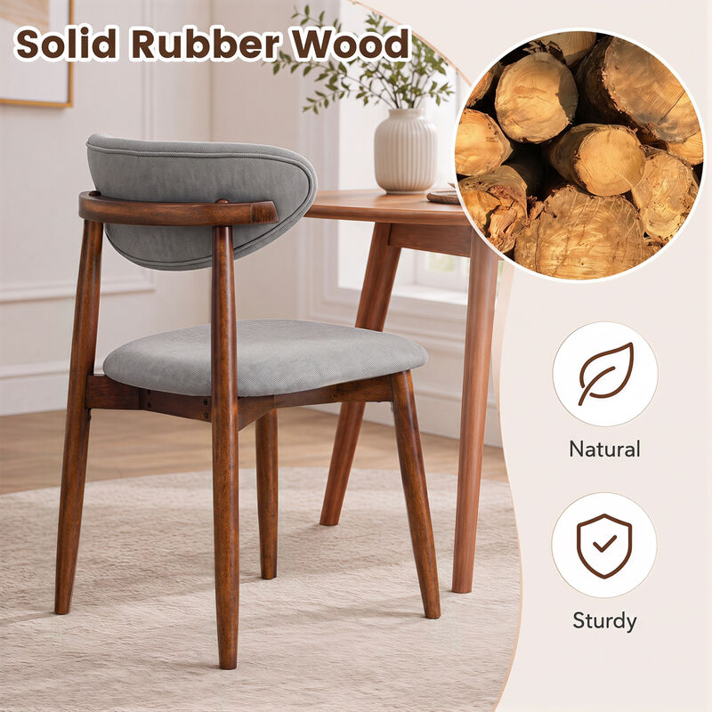 4 Pack Fabric Dining Chairs with Curved Backrests for Kitchen and Dining Room image number 4
