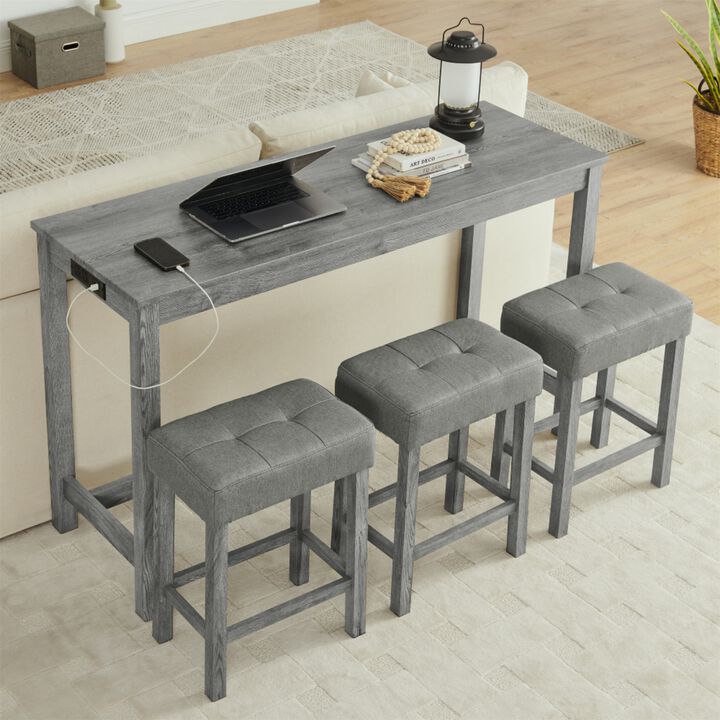 Peldze 4‑Piece Industrial Bar Table Set