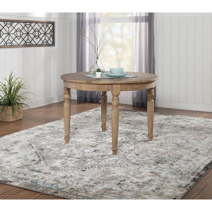 Linon Avalon Light Natural Brown Round Table