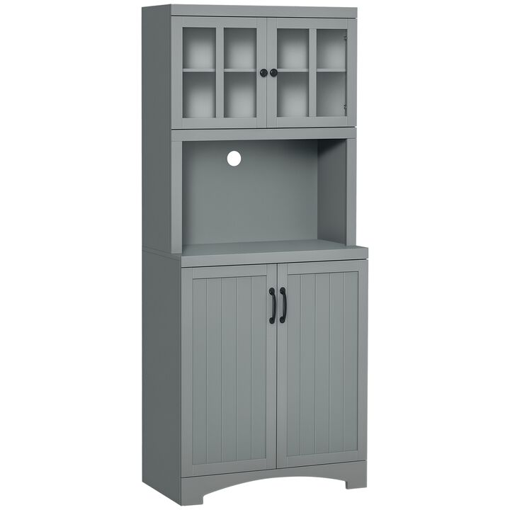 Hivvago 70" Kitchen Hutch Cabinet with Storage Shelves