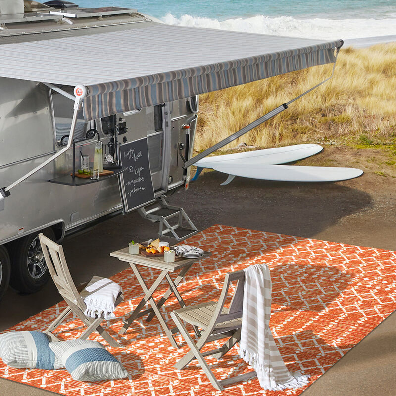 Ourika Moroccan Geometric Textured Weave Indoor/Outdoor Area Rug