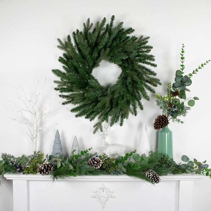 Grande Spruce Artificial Christmas Wreath  24-Inch  Unlit