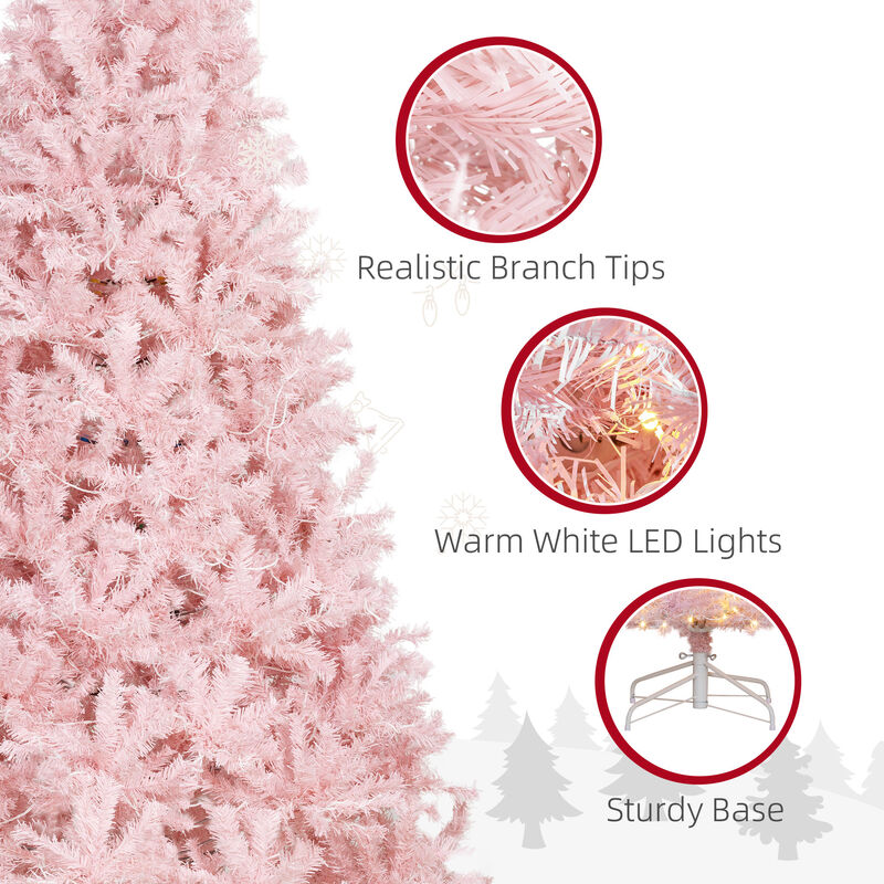 BreeBe 7.5ft Pre-Lit Artificial Christmas Tree with 500 LED Lights image number 6