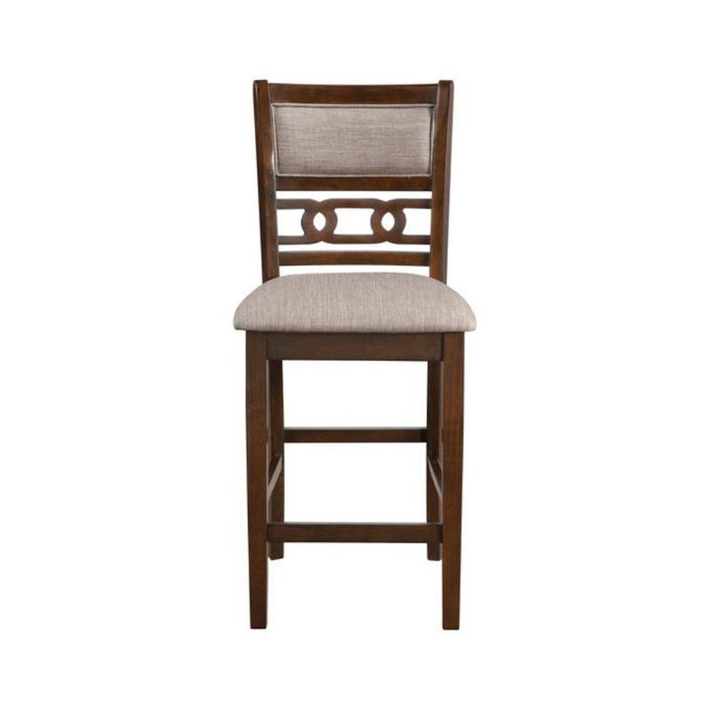 Solid Wood Counter Chairs Set of 2 Cherry Brown image number 2