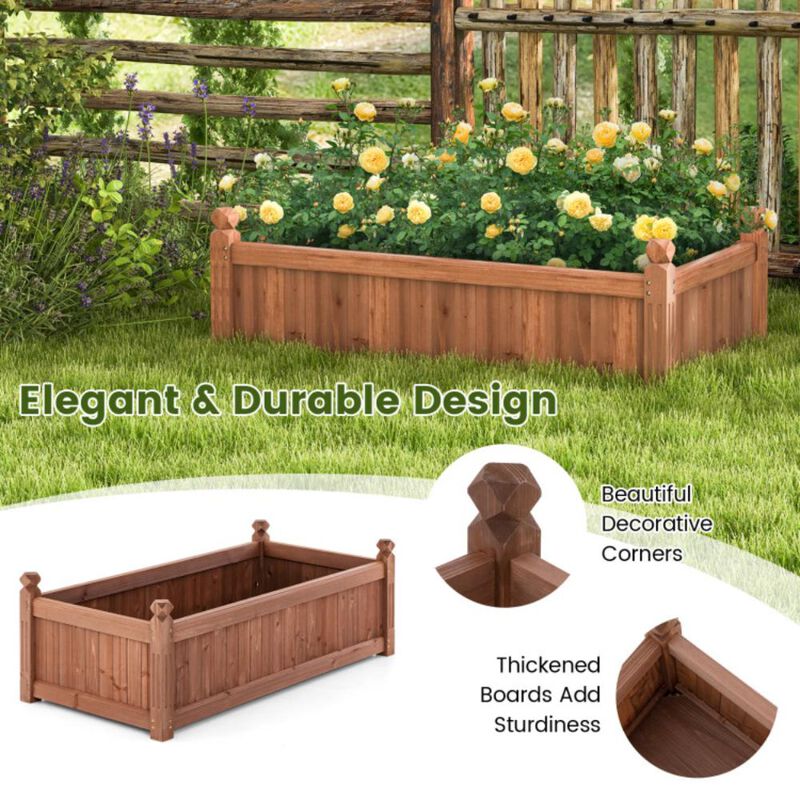 Hivvago 46 x 24 x 16 Inch Rectangular Planter Box with Drainage Holes for Backyard Garden Lawn