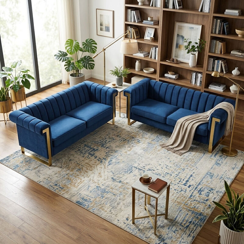 Satwud Luxury Velvet Sofa Set image number 3
