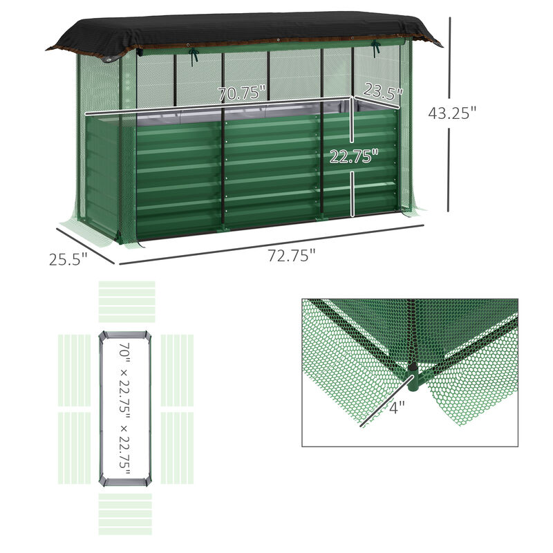 Hivvago Steel Planter Box with Shade Cloth image number 2