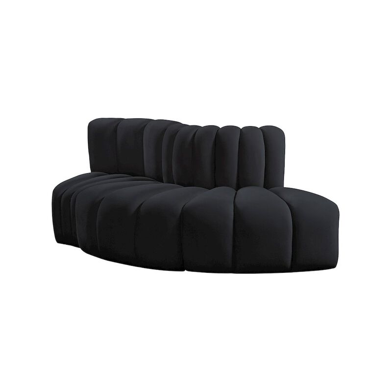 Meridian Furniture Arc Black Velvet Modular Sofa