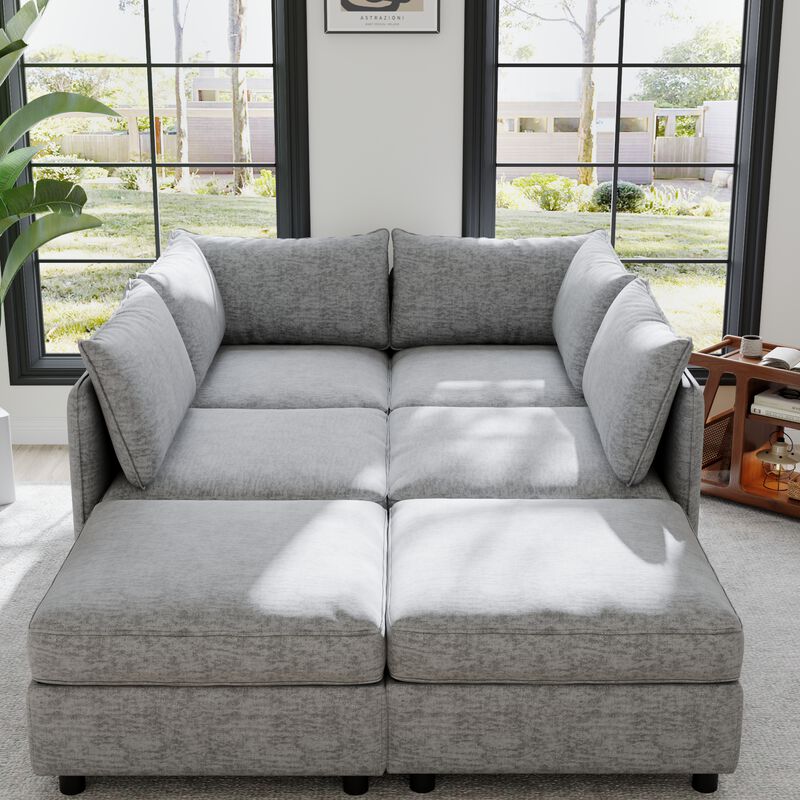 Fegfob U‑Shaped Chenille Sectional Sofa image number 3