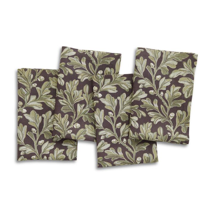 Linen Dinner Napkins - Fallen Leaves