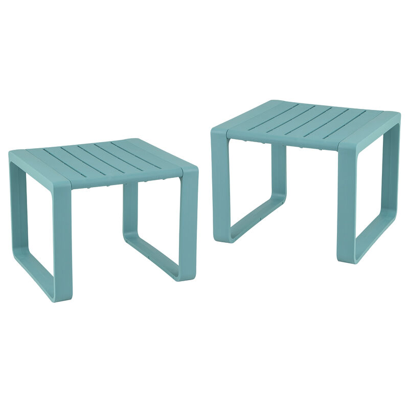 Set of 2 Outdoor Side Tables &ndash; Classic Adirondack Style, All-Weather Build