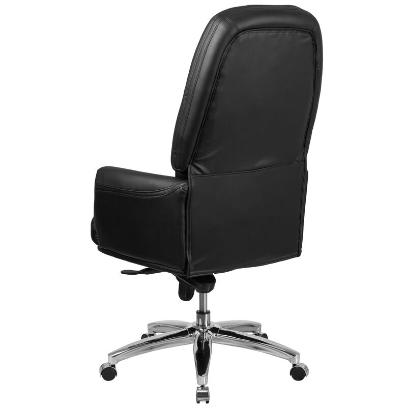 Hansel High Back Traditional Tufted Black LeatherSoft Multifunction Executive Swivel Ergonomic Office Chair with Arms