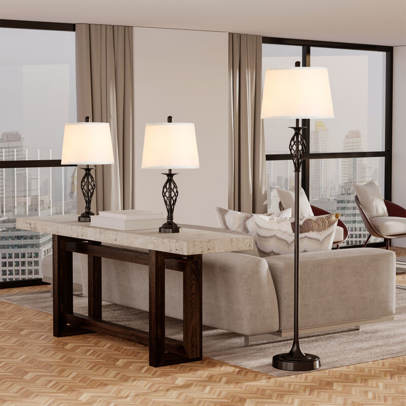 Adjustable Table And Floor Lamp Set with Modern Design for Living Room or Bedroom