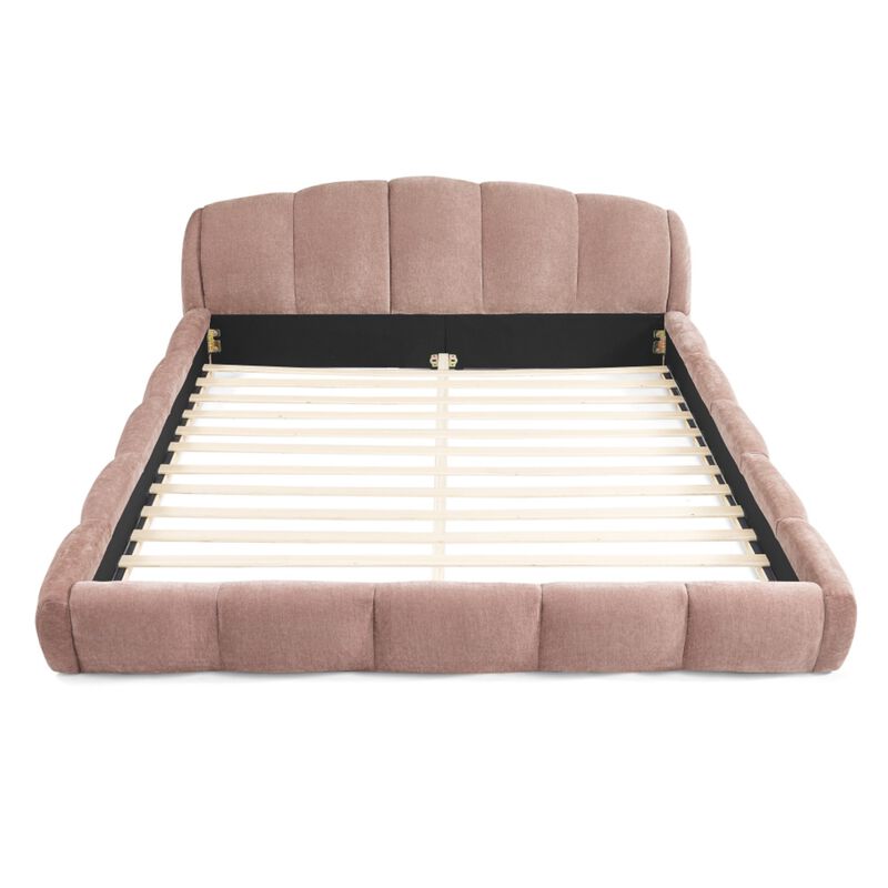 Nefjad Chenille Upholstered Platform Bed Frame image number 7