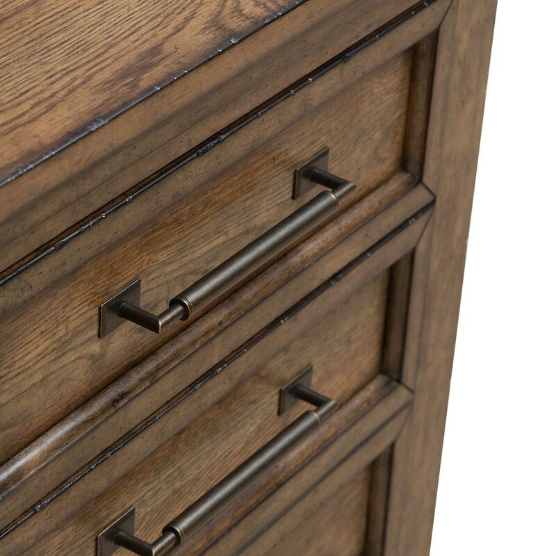 Liberty Furniture Bedroom Nightstand with AC USB Charging Station Station  - Amber Brown Wood image number 8
