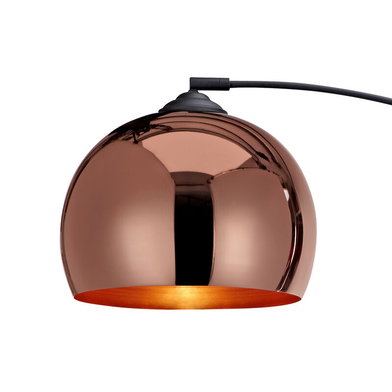 Arquer Arc 66" Metal Floor Lamp with Bell Shade, Rose Gold image number 3