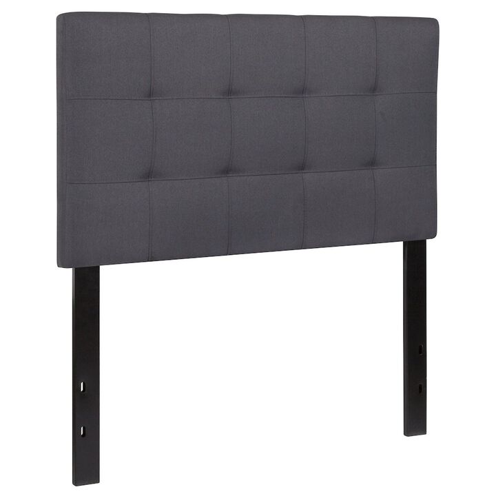 Flash Furniture Tufted Upholstered Twin Size Headboard in Dark Gray Fabric
