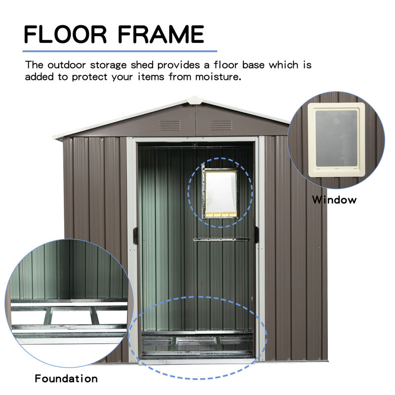 Streamdale 8FT X 4FT Outdoor Metal Storage Shed With Window image number 7