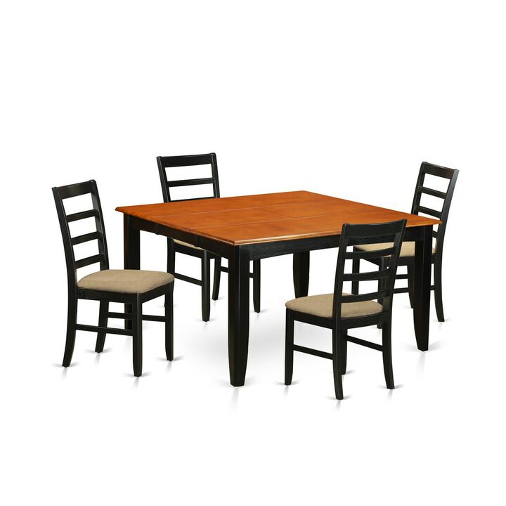 5 PC Kitchen Table set-Dining Table and 4 Wooden Dining Chairs