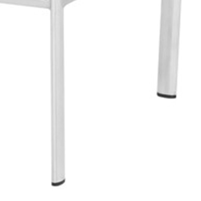 Jan 25 Inch Counter Height Chairs, Set of 2, Gray Faux Leather, Chrome Metal Legs - Benzara image number 3