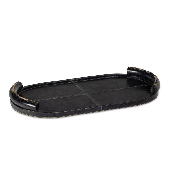 Forte Leather Oval Tray