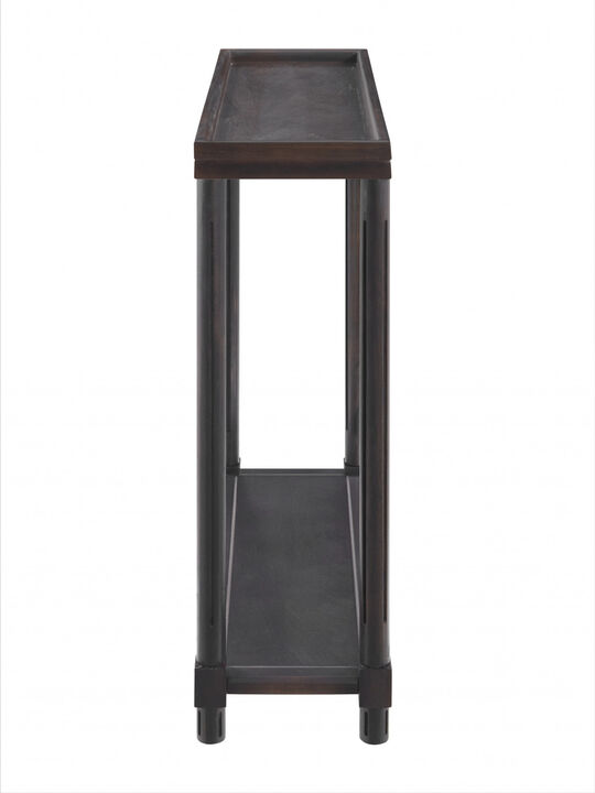 Hivvago Set of Two 24 Inch Espresso Solid Wood End Tables With Shelf