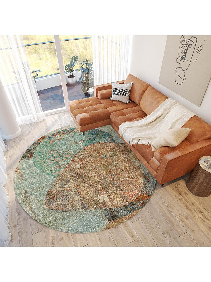 Boca BO11 Teal 8' Round Rug