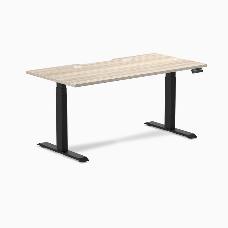 Desky Dual Scalloped Laminate Sit Stand Desk image number 0