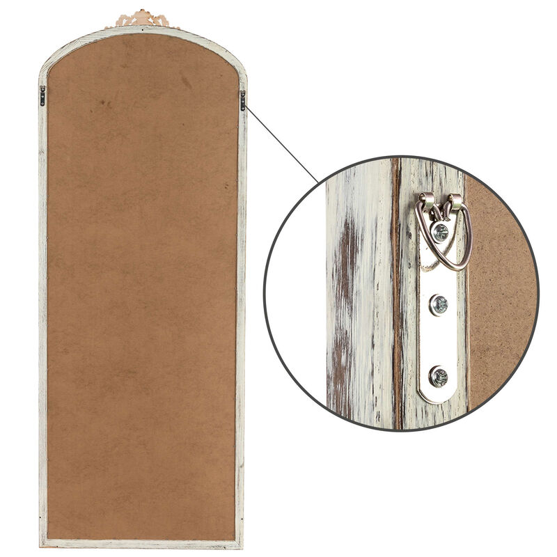 HomeRoots 67" White Solid Wood Framed Full Length Mirror image number 3