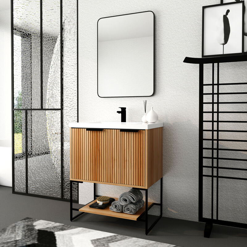 30 Inch Freestanding Bathroom Vanity With Resin Basin,30x18,