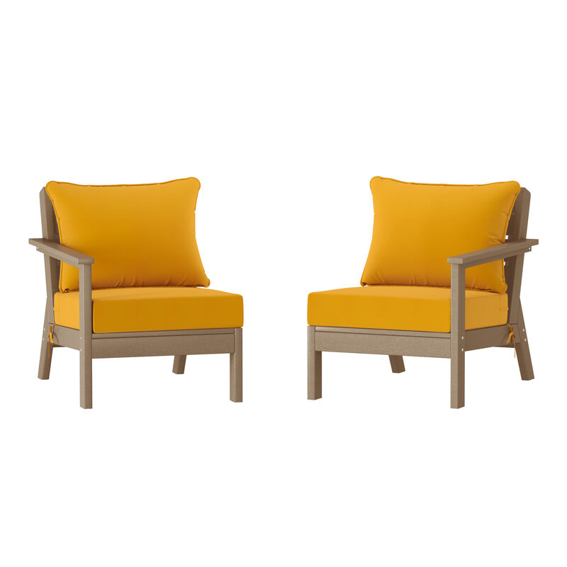 WestinTrends Outdoor Patio HDPE Loveseat Sofa with Patio Cushions