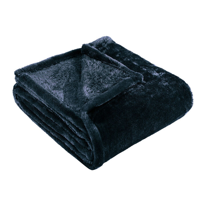 HomeRoots Fleece Plush Throw Blanket